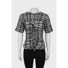 Short Sleeve Plaid Blouse