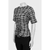 Short Sleeve Plaid Blouse