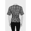 Short Sleeve Plaid Blouse