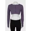 Cropped cardigan in purple