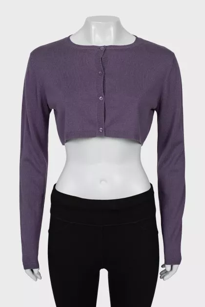 Cropped cardigan in purple