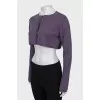 Cropped cardigan in purple