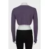 Cropped cardigan in purple