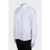 Straight white button-down shirt