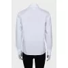 Straight white button-down shirt