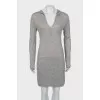 Gray dress made of cashmere and silk