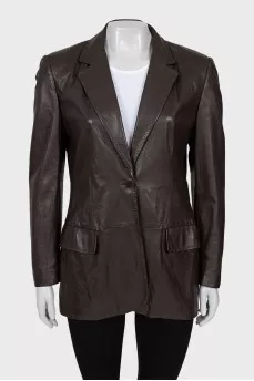Brown leather jacket