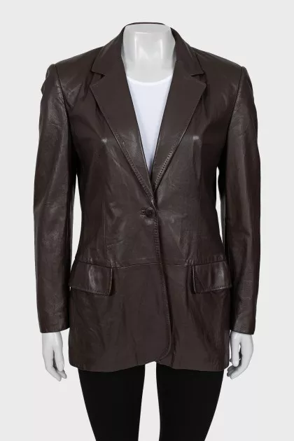 Brown leather jacket