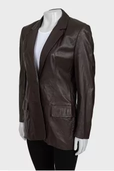 Brown leather jacket