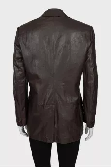 Brown leather jacket
