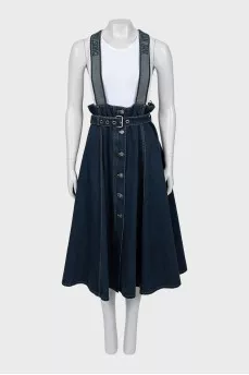 Denim sundress with brand logo