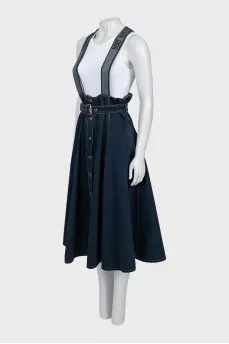 Denim sundress with brand logo
