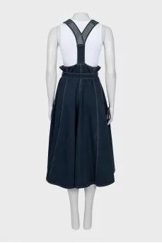 Denim sundress with brand logo