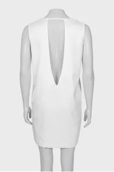 White dress with a cutout on the back