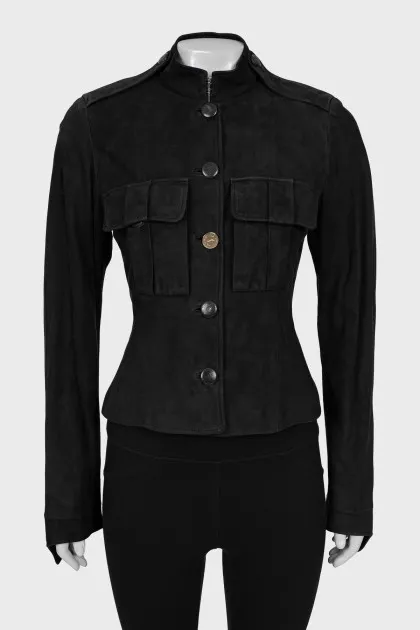 Vintage leather button down jacket