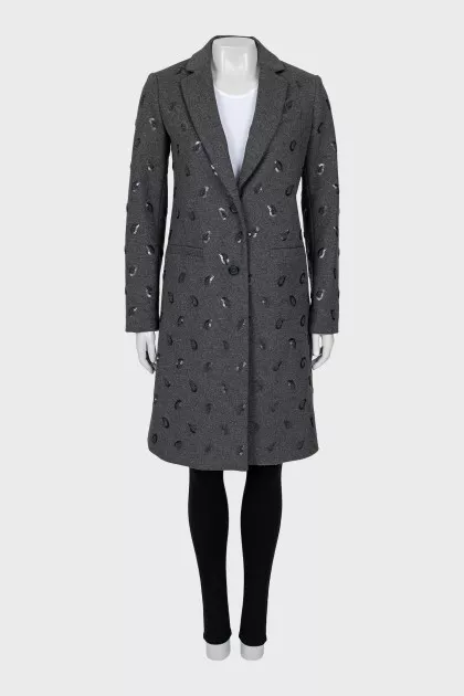 Coat decorated with sequins and beads
