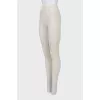 White ribbed leggings
