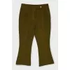 Flared trousers with contrast stitching