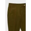 Flared trousers with contrast stitching