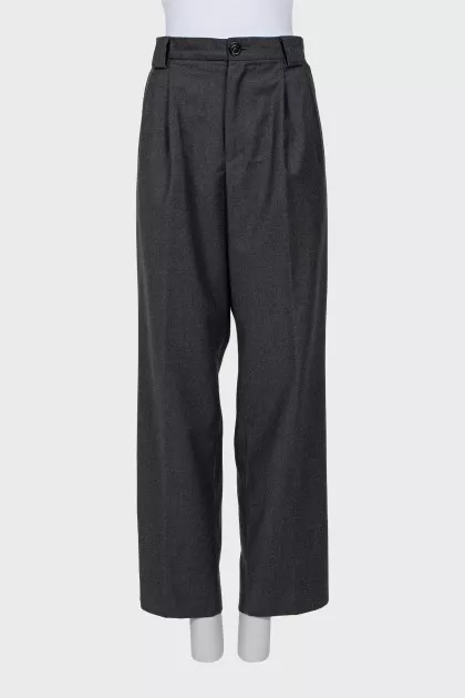Men's Gray Wool Trousers