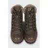 Insulated boots with fur upper