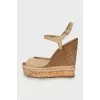 High wedge suede sandals