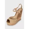 High wedge suede sandals