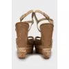 High wedge suede sandals