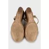 High wedge suede sandals