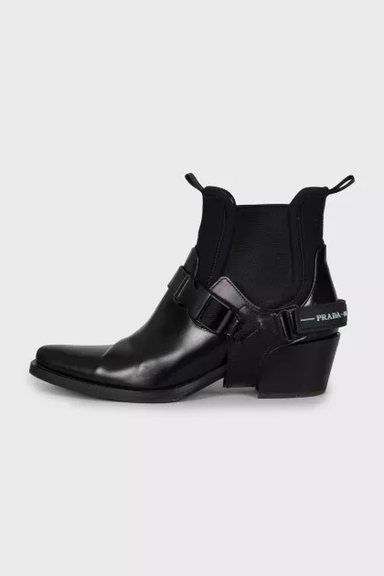 Leather Cossacks with removable straps