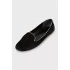 Black suede ballet flats