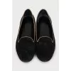 Black suede ballet flats
