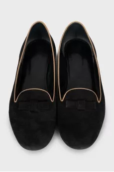 Black suede ballet flats