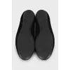Black suede ballet flats