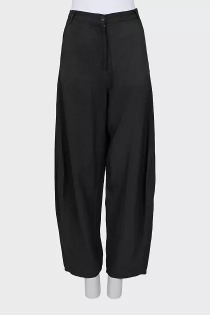 Green high waisted trousers