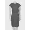 Gray wool dress with short sleeves