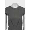 Gray wool dress with short sleeves