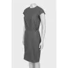 Gray wool dress with short sleeves