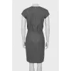 Gray wool dress with short sleeves