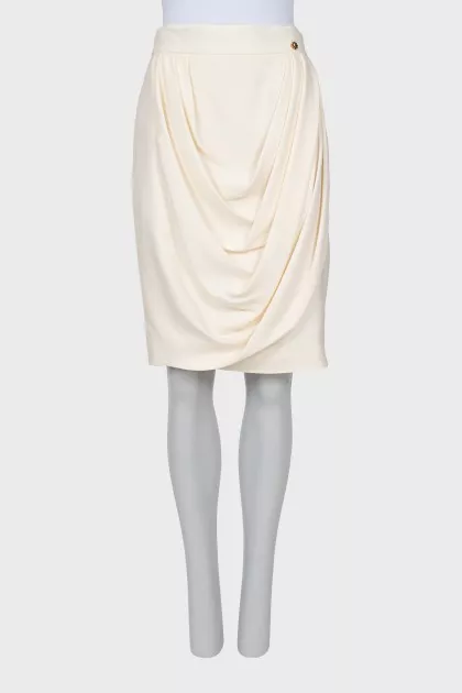 White silk skirt