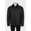 Men's leather and fur jacket