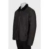 Men's leather and fur jacket