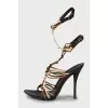 Leather stiletto sandals