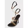 Leather stiletto sandals