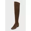 Brown suede over the knee boots