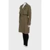 Fitted khaki trench coat