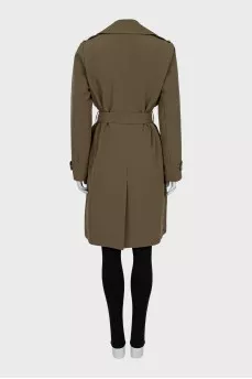 Fitted khaki trench coat