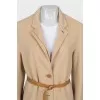 Beige wool and cashmere coat