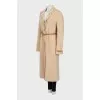 Beige wool and cashmere coat
