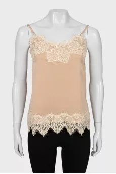 Beige top with thin straps